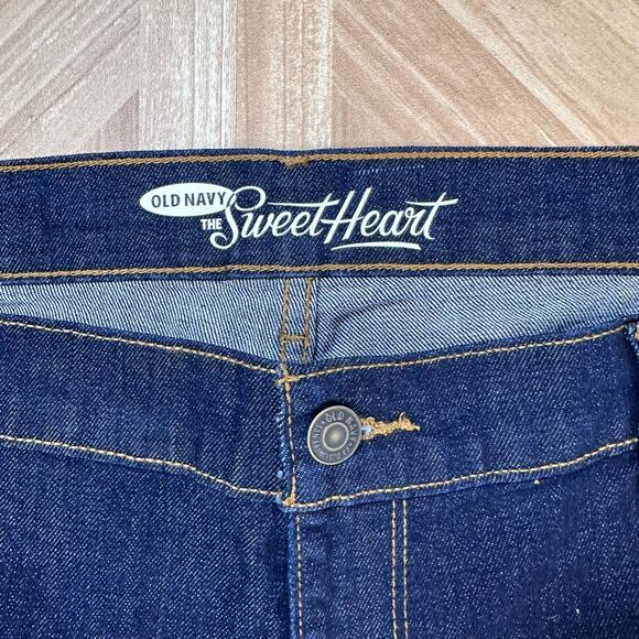 Old Navy Sweetheart Dark Wash Denim Cuffed Jean Short Womens Size 16 High Waist - Picture 3 of 8